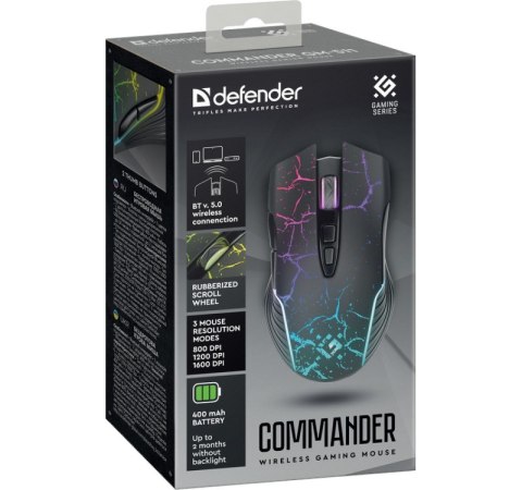 Defender Mysz gamingowa bezprzewodowa Commander GM-511 1600 DPI 7P Defender Mysz gamingowa bezprzewodowa Commander GM-511 1600 DPI 7P