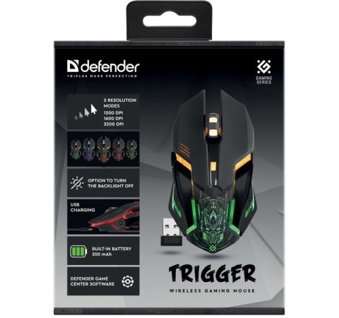 Defender Mysz gamingowa bezprzewodowa TRIGGER GM-934 Defender Mysz gamingowa bezprzewodowa TRIGGER GM-934