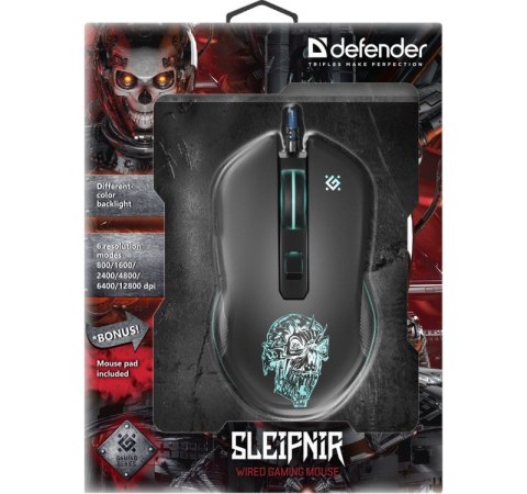 Defender Mysz gamingowa przewodowa SLEIPNIR GM-927 12800 dpi 6P Defender Mysz gamingowa przewodowa SLEIPNIR GM-927 12800 dpi 6P