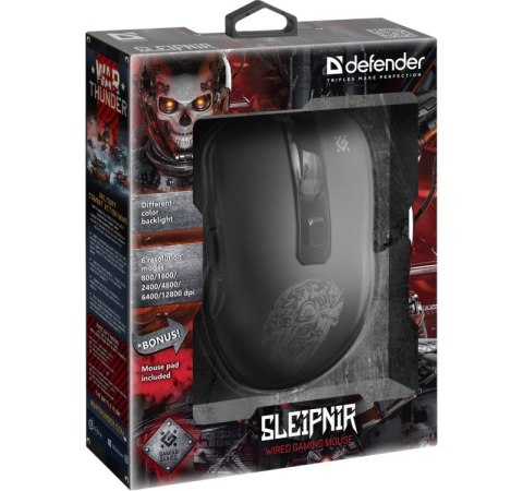 Defender Mysz gamingowa przewodowa SLEIPNIR GM-927 12800 dpi 6P Defender Mysz gamingowa przewodowa SLEIPNIR GM-927 12800 dpi 6P