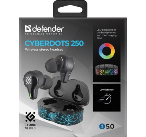 Defender Słuchawki douszne bezprzewodowe CYBERDOTS 250 Gamingowe Defender Słuchawki douszne bezprzewodowe CYBERDOTS 250 Gamingowe