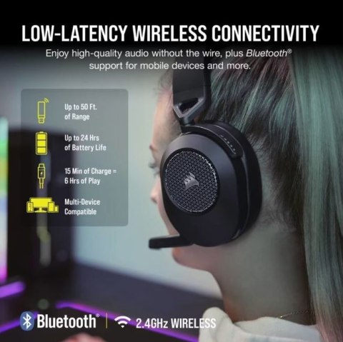 Corsair Słuchawki HS65 Wireless Carbon V2 Corsair Słuchawki HS65 Wireless Carbon V2