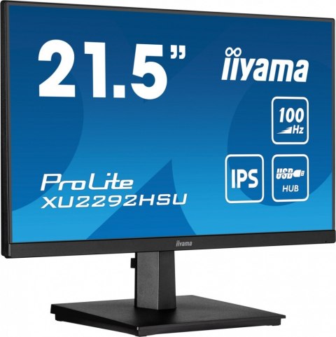 IIYAMA Monitor 21.5 cala ProLite XU2292HSU-B6 IPS,100Hz,FreeSync,SLIM,HDMI,DP,2x2W, 4xUSB(3.2),0.4ms IIYAMA Monitor 21.5 cala ProLite XU2292HSU-B6 IPS,100Hz,FreeSync,SLIM,HDMI,DP,2x2W, 4xUSB(3.2),0.4ms