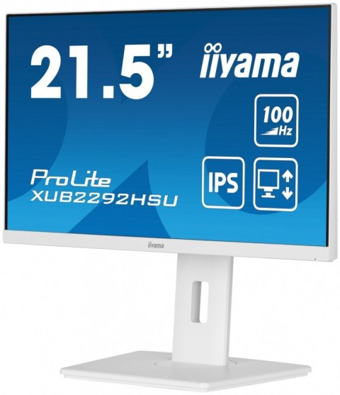 IIYAMA Monitor 21.5 cala ProLite XUB2292HSU-W6 IPS,100Hz,FreeSync,PIVOT,0.4ms,HDMI, DP,4xUSB(3.2),2x2W,HAS(150mm), Biały IIYAMA Monitor 21.5 cala ProLite XUB2292HSU-W6 IPS,100Hz,FreeSync,PIVOT,0.4ms,HDMI, DP,4xUSB(3.2),2x2W,HAS(150mm), Biały