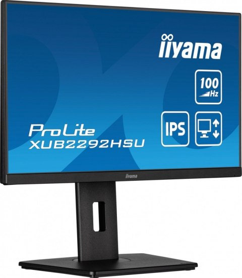 IIYAMA Monitor 21.5 cala XUB2292HSU-B6 IPS,100Hz,FreeSync,PIVOT,0.4ms,HDMI, DP,4xUSB(3.2),2x2W,HAS(150mm) IIYAMA Monitor 21.5 cala XUB2292HSU-B6 IPS,100Hz,FreeSync,PIVOT,0.4ms,HDMI, DP,4xUSB(3.2),2x2W,HAS(150mm)