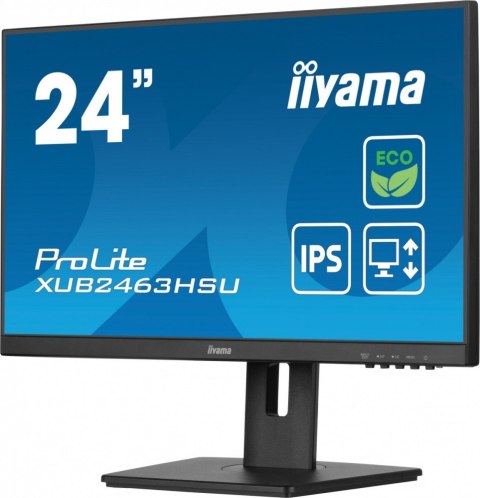 IIYAMA Monitor 23.8 cala ProLite XUB2463HSU-B1 IPS,100HZ,ECO,3ms,SLIM,HDMI,DP,2x USB3.22x2W,HAS(150mm),TCO,EPEAT IIYAMA Monitor 23.8 cala ProLite XUB2463HSU-B1 IPS,100HZ,ECO,3ms,SLIM,HDMI,DP,2x USB3.22x2W,HAS(150mm),TCO,EPEAT