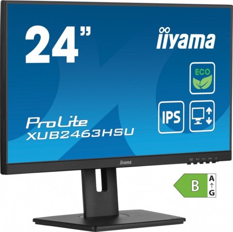 IIYAMA Monitor 23.8 cala ProLite XUB2463HSU-B1 IPS,100HZ,ECO,3ms,SLIM,HDMI,DP,2x USB3.22x2W,HAS(150mm),TCO,EPEAT IIYAMA Monitor 23.8 cala ProLite XUB2463HSU-B1 IPS,100HZ,ECO,3ms,SLIM,HDMI,DP,2x USB3.22x2W,HAS(150mm),TCO,EPEAT
