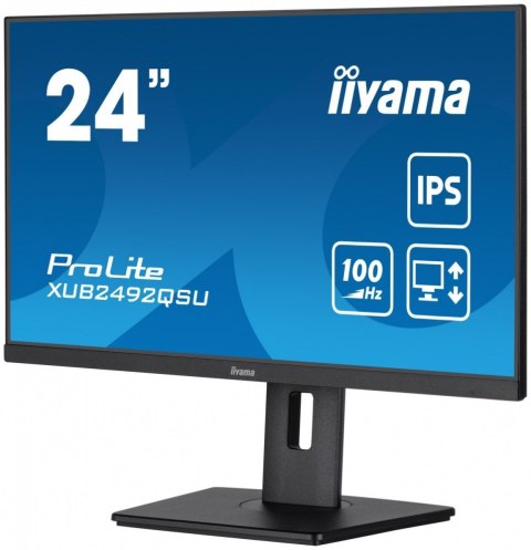 IIYAMA Monitor 23.8 cala ProLite XUB2492QSU-B1 IPS,QHD,USB-C,100Hz,3xUSB(3.2),HDMI,DP 300cd/m2,FreeSync,2x2W,HAS(150mm),PIVOT IIYAMA Monitor 23.8 cala ProLite XUB2492QSU-B1 IPS,QHD,USB-C,100Hz,3xUSB(3.2),HDMI,DP 300cd/m2,FreeSync,2x2W,HAS(150mm),PIVOT