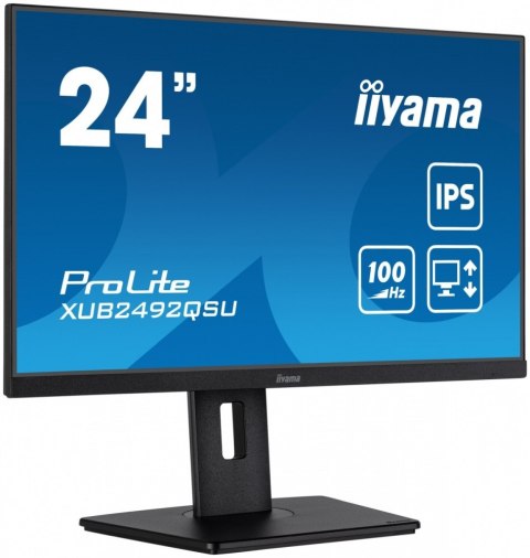 IIYAMA Monitor 23.8 cala ProLite XUB2492QSU-B1 IPS,QHD,USB-C,100Hz,3xUSB(3.2),HDMI,DP 300cd/m2,FreeSync,2x2W,HAS(150mm),PIVOT IIYAMA Monitor 23.8 cala ProLite XUB2492QSU-B1 IPS,QHD,USB-C,100Hz,3xUSB(3.2),HDMI,DP 300cd/m2,FreeSync,2x2W,HAS(150mm),PIVOT
