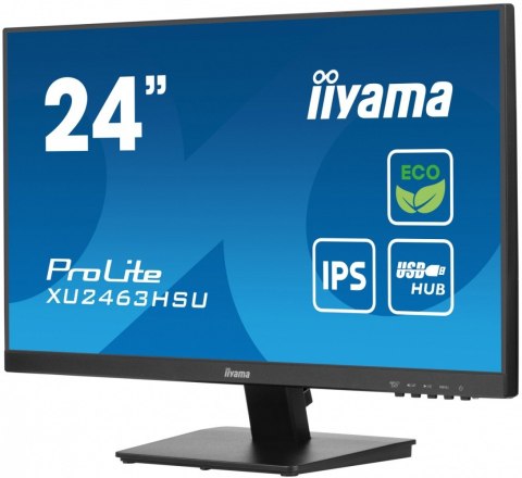 IIYAMA Monitor 24 cale XU2463HSU-B1 IPS,100HZ,ECO,3ms,SLIM,HDMI,DP,2x USB3.2 ,TCO,EPEAT IIYAMA Monitor 24 cale XU2463HSU-B1 IPS,100HZ,ECO,3ms,SLIM,HDMI,DP,2x USB3.2 ,TCO,EPEAT