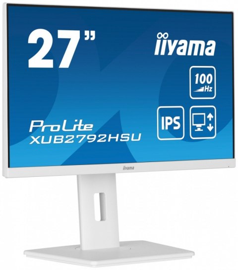 IIYAMA Monitor 27 cali ProLite XUB2792HSU-W6 IPS,HDMI,DP,100Hz,SLIM,4xUSB3.2,PIVOT, HAS(150mm),2x2W IIYAMA Monitor 27 cali ProLite XUB2792HSU-W6 IPS,HDMI,DP,100Hz,SLIM,4xUSB3.2,PIVOT, HAS(150mm),2x2W