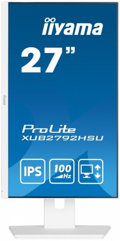 IIYAMA Monitor 27 cali ProLite XUB2792HSU-W6 IPS,HDMI,DP,100Hz,SLIM,4xUSB3.2,PIVOT, HAS(150mm),2x2W IIYAMA Monitor 27 cali ProLite XUB2792HSU-W6 IPS,HDMI,DP,100Hz,SLIM,4xUSB3.2,PIVOT, HAS(150mm),2x2W