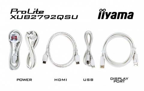 IIYAMA Monitor 27 cali ProLite XUB2792QSU-W6 IPS,QHD,HAS(150mm),100Hz,4xUSB3.2,SLIM IIYAMA Monitor 27 cali ProLite XUB2792QSU-W6 IPS,QHD,HAS(150mm),100Hz,4xUSB3.2,SLIM