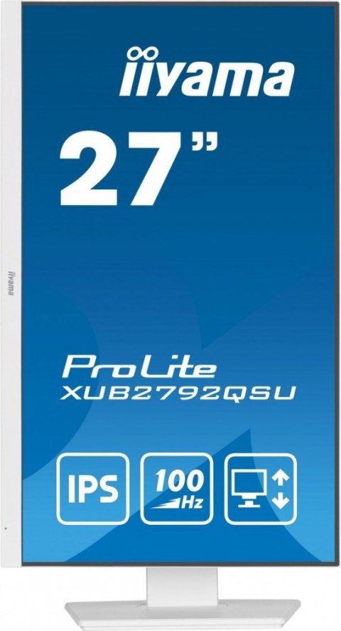 IIYAMA Monitor 27 cali ProLite XUB2792QSU-W6 IPS,QHD,HAS(150mm),100Hz,4xUSB3.2,SLIM IIYAMA Monitor 27 cali ProLite XUB2792QSU-W6 IPS,QHD,HAS(150mm),100Hz,4xUSB3.2,SLIM