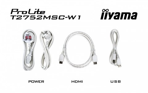 IIYAMA Monitor 27 cali T2752MSC-W1 10 PKT. POJ,IPS,HDMI,DP,2x2USB(3.2),2x1W400cd/m2,7H IIYAMA Monitor 27 cali T2752MSC-W1 10 PKT. POJ,IPS,HDMI,DP,2x2USB(3.2),2x1W400cd/m2,7H