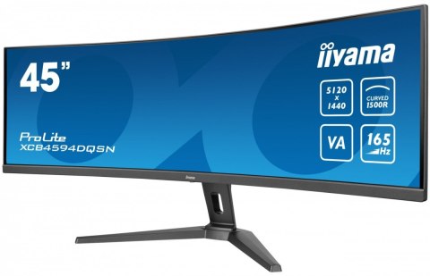 IIYAMA Monitor 44.5 cala XCB4594DQSN-B1 VA,DQHD,165HZ,USB-C-DOCK,RJ45,32:9,1500R,450cd/m2,3000:1,0.8ms,3xUSB,2xHDMI,1xDP,2x3W,PowerDeli IIYAMA Monitor 44.5 cala XCB4594DQSN-B1 VA,DQHD,165HZ,USB-C-DOCK,RJ45,32:9,1500R,450cd/m2,3000:1,0.8ms,3xUSB,2xHDMI,1xDP,2x3W,PowerDeli