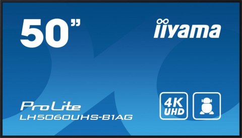 IIYAMA Monitor wielkoformatowy 49.5 cala LH5060UHS-B1AG matowy 24h/7 500(cd/m2) VA 3840 x 2160 UHD(4K) Android.11 Wifi CMS(iiSignage2) IIYAMA Monitor wielkoformatowy 49.5 cala LH5060UHS-B1AG matowy 24h/7 500(cd/m2) VA 3840 x 2160 UHD(4K) Android.11 Wifi CMS(iiSignage2)