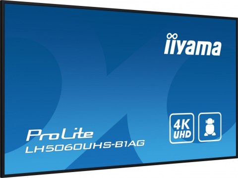 IIYAMA Monitor wielkoformatowy 49.5 cala LH5060UHS-B1AG matowy 24h/7 500(cd/m2) VA 3840 x 2160 UHD(4K) Android.11 Wifi CMS(iiSignage2) IIYAMA Monitor wielkoformatowy 49.5 cala LH5060UHS-B1AG matowy 24h/7 500(cd/m2) VA 3840 x 2160 UHD(4K) Android.11 Wifi CMS(iiSignage2)