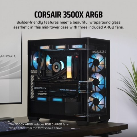 Corsair Obudowa 3500X ICUE LINK RGB TG Mid-Tower czarna Corsair Obudowa 3500X ICUE LINK RGB TG Mid-Tower czarna