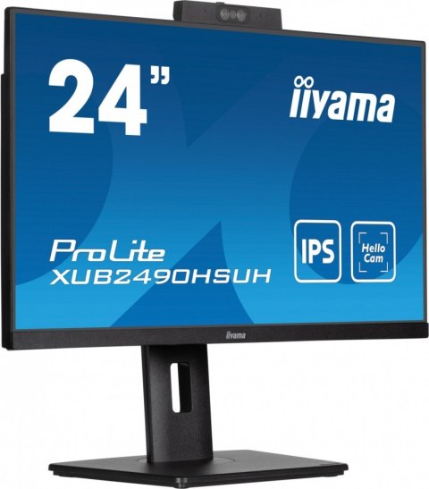 IIYAMA Monitor 24 cale XUB2490HSUH-B1 IPS,FHD,CAM,MIC,HDMI,DP,3xUSB(3.2), 100Hz,250cd,4ms,ADAPTIVE SYNC,FlickerFree,2x2W,WINDOWS HELLO IIYAMA Monitor 24 cale XUB2490HSUH-B1 IPS,FHD,CAM,MIC,HDMI,DP,3xUSB(3.2), 100Hz,250cd,4ms,ADAPTIVE SYNC,FlickerFree,2x2W,WINDOWS HELLO