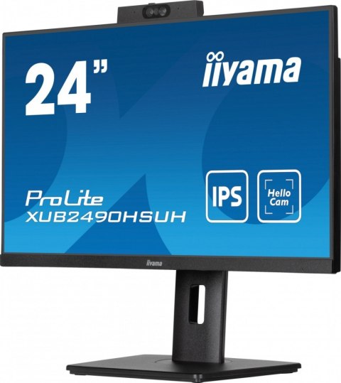 IIYAMA Monitor 24 cale XUB2490HSUH-B1 IPS,FHD,CAM,MIC,HDMI,DP,3xUSB(3.2), 100Hz,250cd,4ms,ADAPTIVE SYNC,FlickerFree,2x2W,WINDOWS HELLO IIYAMA Monitor 24 cale XUB2490HSUH-B1 IPS,FHD,CAM,MIC,HDMI,DP,3xUSB(3.2), 100Hz,250cd,4ms,ADAPTIVE SYNC,FlickerFree,2x2W,WINDOWS HELLO