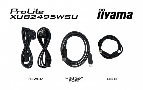 IIYAMA Monitor 24 cale XUB2495WSU-B7 IPS,16:10,300cd,4ms,HDMI,DP,3xUSB(3.2), 1xUSB-c,2x2W,FlickerFree,HAS(150mm) IIYAMA Monitor 24 cale XUB2495WSU-B7 IPS,16:10,300cd,4ms,HDMI,DP,3xUSB(3.2), 1xUSB-c,2x2W,FlickerFree,HAS(150mm)
