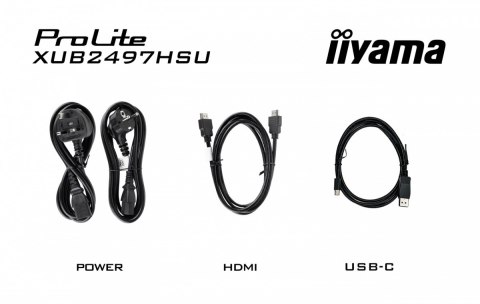 IIYAMA Monitor 24 cale XUB2497HSN-B1 IPS,USB-C Dock,HDMI,DP /5y/ IIYAMA Monitor 24 cale XUB2497HSN-B1 IPS,USB-C Dock,HDMI,DP /5y/
