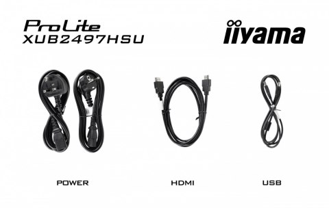 IIYAMA Monitor 24 cale XUB2497HSU-B1 IPS.HDMI.DP.2x2W.2xUSB(2.0).HAS(150mm). 250cd.1ms.100Hz /5y/ IIYAMA Monitor 24 cale XUB2497HSU-B1 IPS.HDMI.DP.2x2W.2xUSB(2.0).HAS(150mm). 250cd.1ms.100Hz /5y/