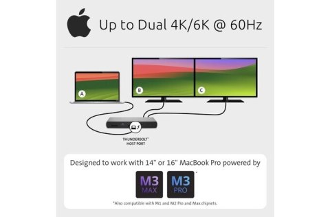 Kensington Stacja dokująca SD5760T Thunderbolt 4 dual 4K Kensington Stacja dokująca SD5760T Thunderbolt 4 dual 4K