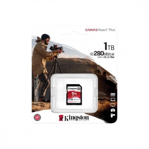 Kingston Karta SD 1TB React Plus 280/150 MB/s U3 V60 Kingston Karta SD 1TB React Plus 280/150 MB/s U3 V60