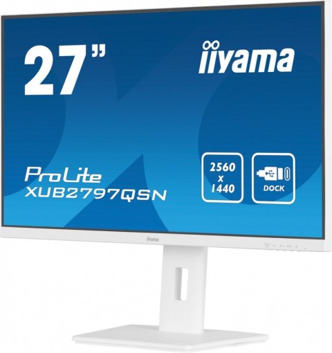 IIYAMA Monitor 27 cali XUB2797QSN-W1 IPS,QHD,USB-c Dock 65W,HDMI, WHITE /5y/ IIYAMA Monitor 27 cali XUB2797QSN-W1 IPS,QHD,USB-c Dock 65W,HDMI, WHITE /5y/