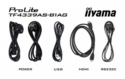 IIYAMA Monitor 43 cale TF4339AS-B1AG,IPS,4K,HDMIx2,DP,RJ45,3xUSB,40pkt, ANDROID,24/7 IIYAMA Monitor 43 cale TF4339AS-B1AG,IPS,4K,HDMIx2,DP,RJ45,3xUSB,40pkt, ANDROID,24/7