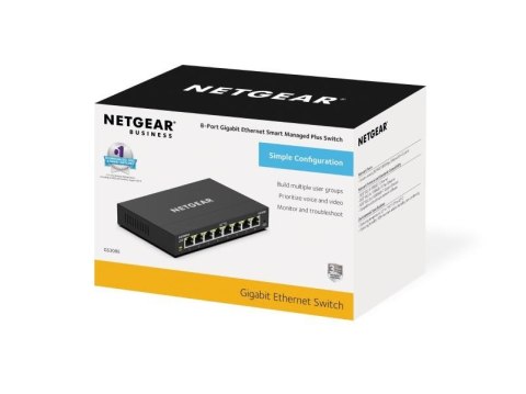 Netgear Przełącznik zarządzalny GS308E Switch 8xGE Netgear Przełącznik zarządzalny GS308E Switch 8xGE