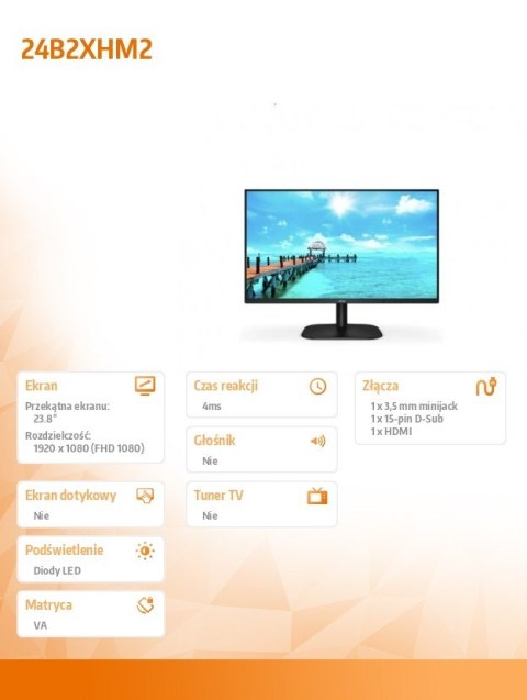 AOC Monitor 23.8 24B2XHM2 VA HDMI AOC Monitor 23.8 24B2XHM2 VA HDMI