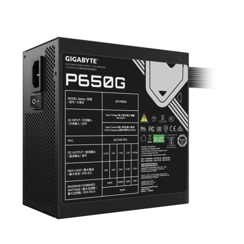 Gigabyte Zasilacz GP-P650G GOLD PFC 120mm hydraulic fan ATX Gigabyte Zasilacz GP-P650G GOLD PFC 120mm hydraulic fan ATX
