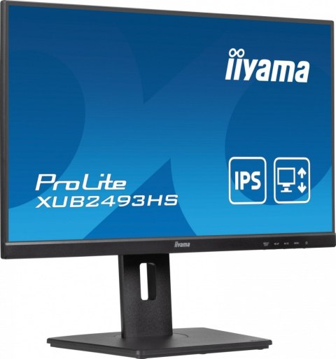 IIYAMA Monitor ProLite 23.8 cala XUB2493HS-B6 A, IPS, HDMI, DP, 2x2W, HAS, 300cd/m2, obrót stopy 120 stopni IIYAMA Monitor ProLite 23.8 cala XUB2493HS-B6 A, IPS, HDMI, DP, 2x2W, HAS, 300cd/m2, obrót stopy 120 stopni