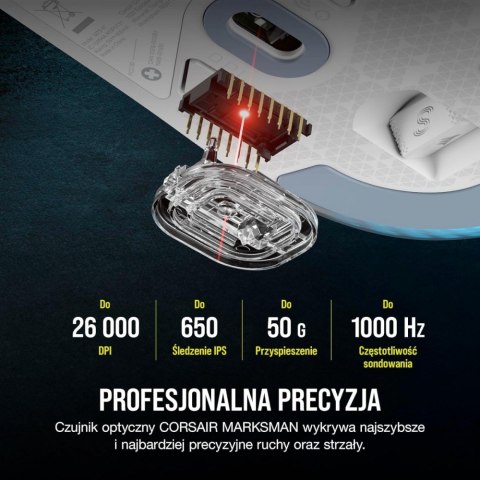 Corsair Myszka bezprzewodowa M75 biała RGB Corsair Myszka bezprzewodowa M75 biała RGB