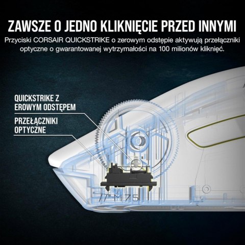 Corsair Myszka bezprzewodowa M75 biała RGB Corsair Myszka bezprzewodowa M75 biała RGB