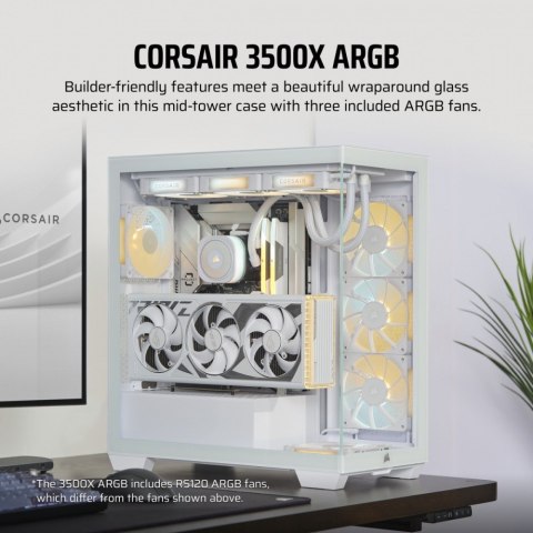 Corsair Obudowa 3500X ICUE LINK RGB TG Mid-Tower biała Corsair Obudowa 3500X ICUE LINK RGB TG Mid-Tower biała