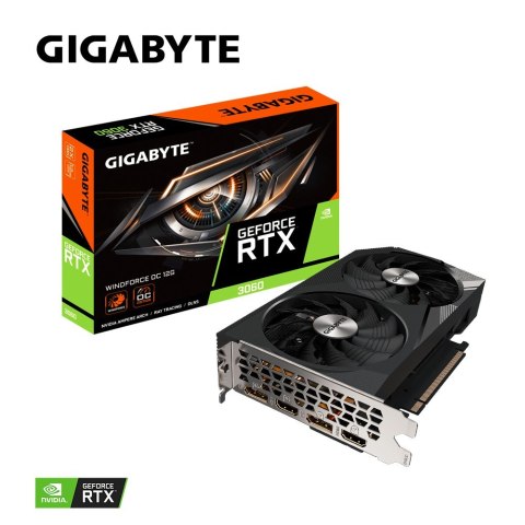 Gigabyte Karta graficzna GeForce RTX 3060 Windforce OC 2.0 12GB GDDR6 192bit Gigabyte Karta graficzna GeForce RTX 3060 Windforce OC 2.0 12GB GDDR6 192bit
