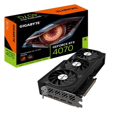 Gigabyte Karta graficzna GeForce RTX 4070 WINDFORCE OC V2 12GB GDDR6 192bit Gigabyte Karta graficzna GeForce RTX 4070 WINDFORCE OC V2 12GB GDDR6 192bit