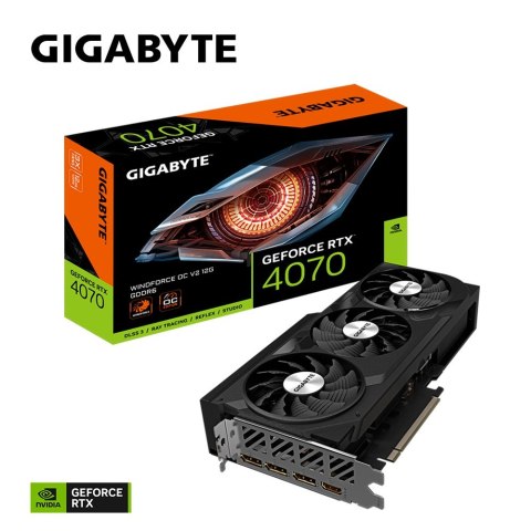 Gigabyte Karta graficzna GeForce RTX 4070 WINDFORCE OC V2 12GB GDDR6 192bit Gigabyte Karta graficzna GeForce RTX 4070 WINDFORCE OC V2 12GB GDDR6 192bit