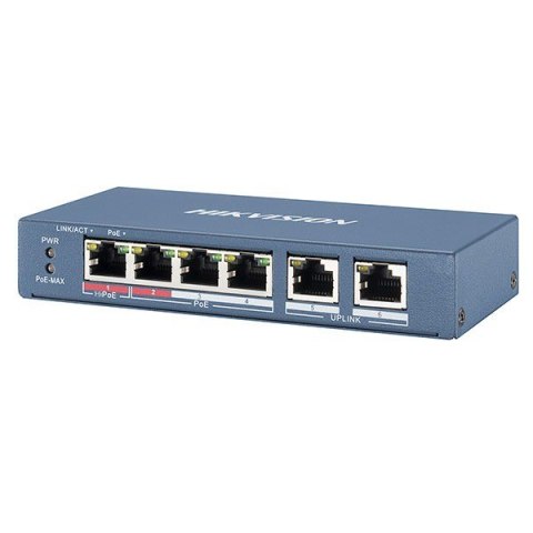 Hikvision Swich PoE 6-portowy DS-3E0106HP-E Hikvision Swich PoE 6-portowy DS-3E0106HP-E