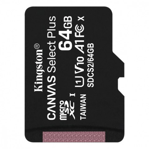 Kingston Karta pamięci microSD 64GB Canvas Select Plus 100MB/s Kingston Karta pamięci microSD 64GB Canvas Select Plus 100MB/s