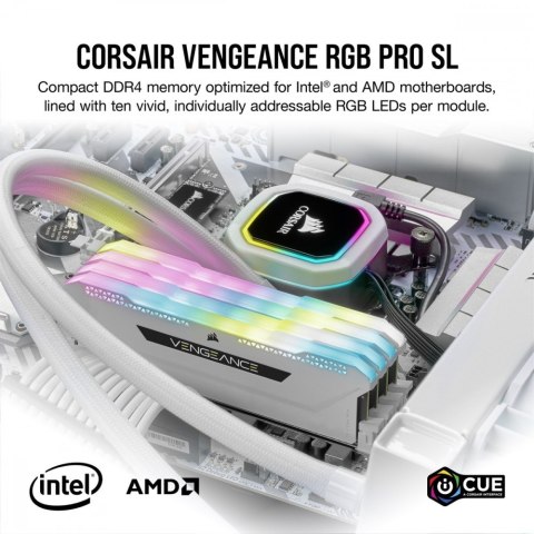 Corsair Pamięć DDR4 Vengeance RGB PRO SL 32GB/3200(2*16GB) biały Corsair Pamięć DDR4 Vengeance RGB PRO SL 32GB/3200(2*16GB) biały