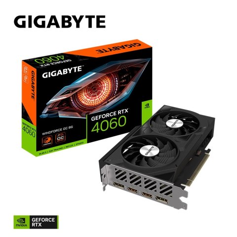 Gigabyte Karta graficzna GeForce RTX 4060 WINDFORCE OC 8G GDDR6 128bit 2DP Gigabyte Karta graficzna GeForce RTX 4060 WINDFORCE OC 8G GDDR6 128bit 2DP