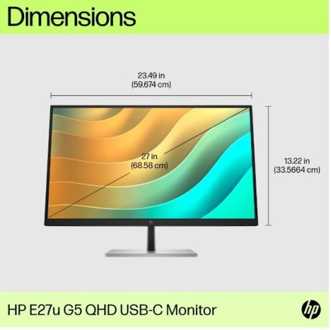 HP Inc. Monitor 27 cali E27u G5 QHD USB-C 6N4D3AA#ABB HP Inc. Monitor 27 cali E27u G5 QHD USB-C 6N4D3AA#ABB