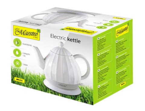 Feel-Maestro Ceramiczny czajnik elektryczny 1,2l 1200W MR-070 Feel-Maestro Ceramiczny czajnik elektryczny 1,2l 1200W MR-070