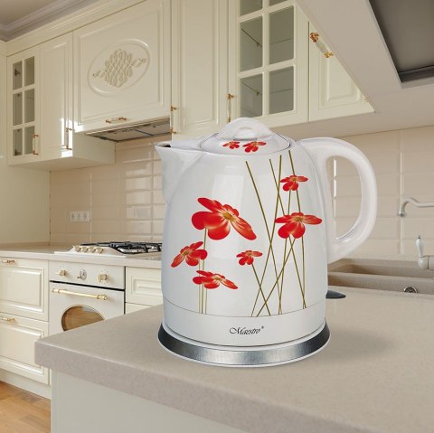 Feel-Maestro Ceramiczny czajnik elektryczny 1,5l 1200W MR-066-RED Feel-Maestro Ceramiczny czajnik elektryczny 1,5l 1200W MR-066-RED