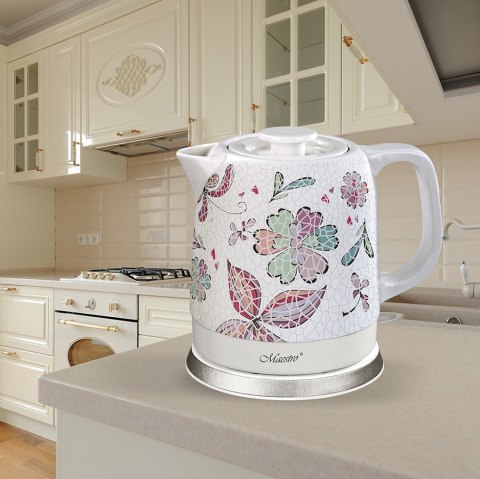 Feel-Maestro Ceramiczny czajnik elektryczny 1,5l 1500W MR-068-FLOWERS Feel-Maestro Ceramiczny czajnik elektryczny 1,5l 1500W MR-068-FLOWERS